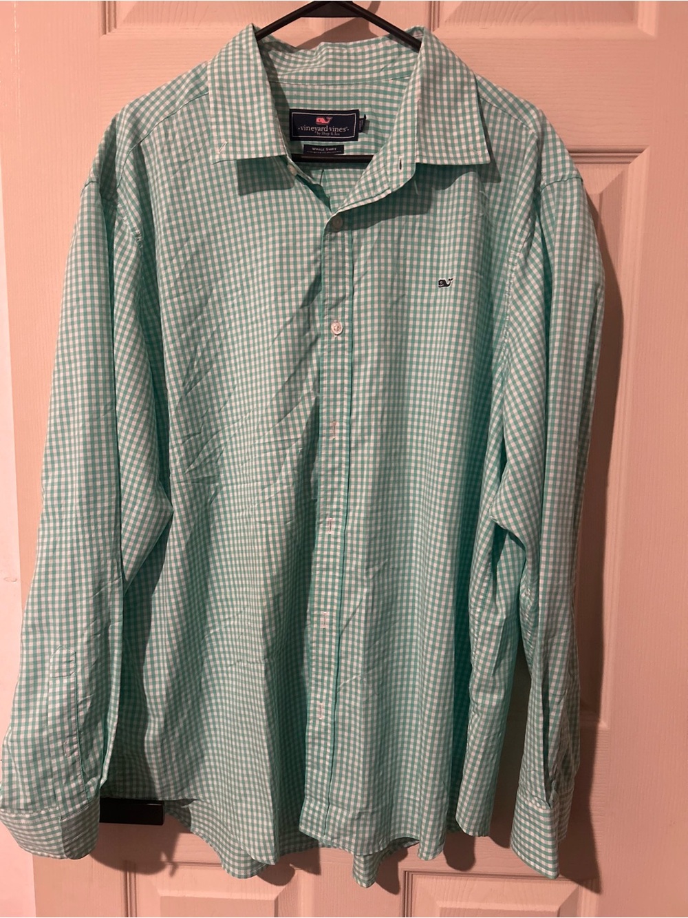 Vineyard Vines Mint Gingham Long-Sleeve Button-Down Shirt